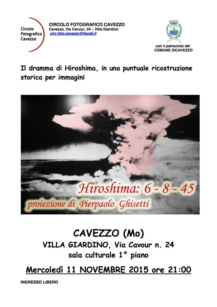 Proiezione Ghisetti - Hiroshima - volantino